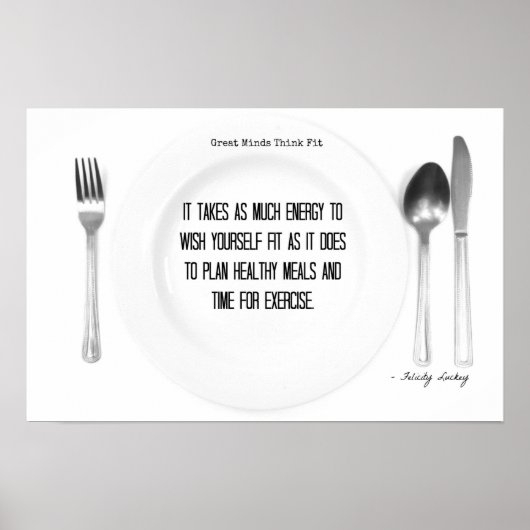 Nahrung für Gedanken: Fitness Motivation! Poster (Vorne)