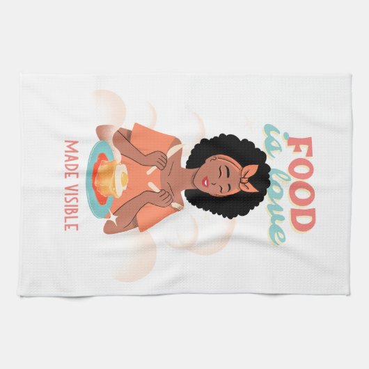 Nahrung ist Liebe sichtbar gemacht Geschirrtuch (Horizontal)