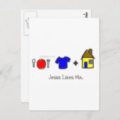 Nahrung, Kleidung und Unterkunft Postkarte (Vorne/Hinten)