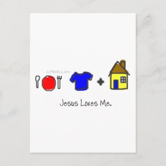 Nahrung, Kleidung und Unterkunft Postkarte (Vorderseite)