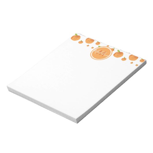 Nahrung Lächeln Pfirsiche Grenzname Notizblock (Rotiert)