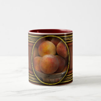 Nahrung - Pfirsiche - nur Pfirsiche Zweifarbige Tasse