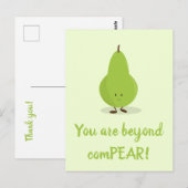 Nahrung Pusto danke Birne Obst Niedliche Nahrung Postkarte (Vorne/Hinten)