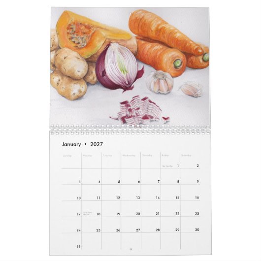 Nahrung skizziert Kalender (Jan 2027)