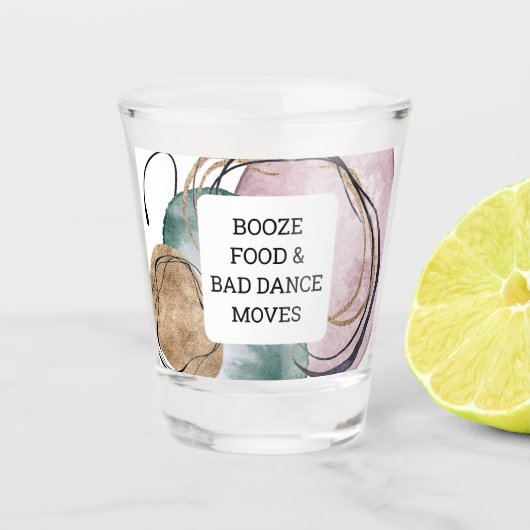 Nahrung und schlechten Tanz steigern Schnapsglas (Vorderseite)