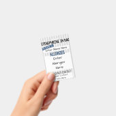 Nahrungsallergie Kinder Warnhinweis Ausweis (Handheld)