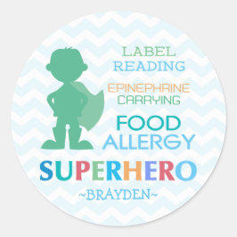 Nahrungsallergie Superhero Boy Stickers