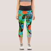 Nahrungsbekämpfung Graffiti Abstrakt Capri Leggings (Vorderseite)