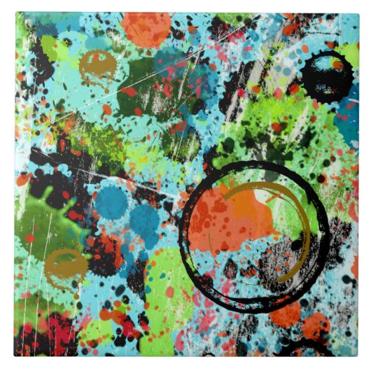 Nahrungsbekämpfung Graffiti Abstrakt Fliese (Vorderseite)