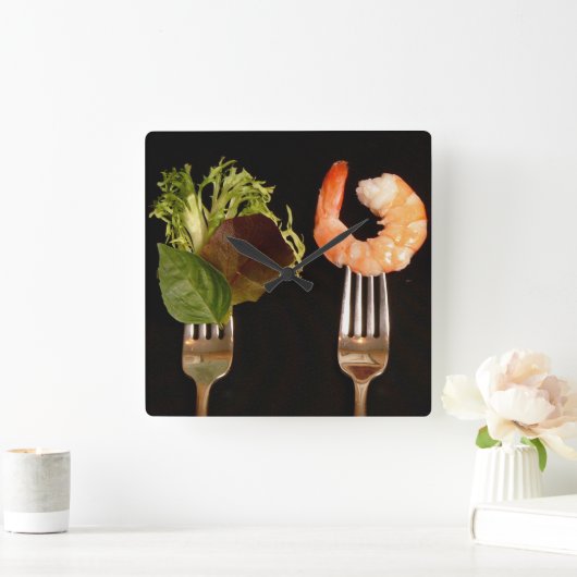 Nahrungsliebhaber Küchenmauer Quadratische Wanduhr (Zuhause)