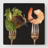 Nahrungsliebhaber Küchenmauer Quadratische Wanduhr (Vorderseite)