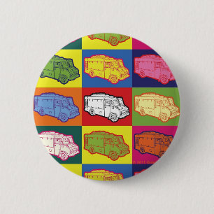 Nahrungsmittel-LKW-Pop-Kunst Button