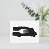 Nahrungsmittel-LKW: Seite/Gabel (Schwarzes/Weiß) Postkarte (Stehend Vorderseite)