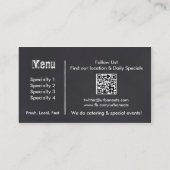 Nahrungsmittel-LKW-Tafel-Visitenkarte-Schablone Visitenkarte (Rückseite)