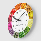 Nahrungsmittel-Regenbogenuhr - gesundes Essen Obst Große Wanduhr (Winkel)