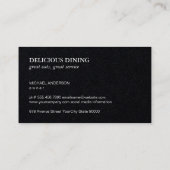 Nahrungsmittel Visitenkarte (Rückseite)