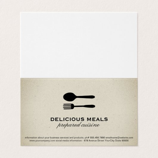 Nahrungsmittel Visitenkarten (Außenseite Aufgefaltet)