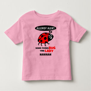 Nahrungsmittelallergie-Alarm-Marienkäfer-Shirt Kleinkind T-shirt