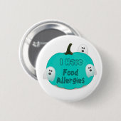 Nahrungsmittelallergie-aquamariner Button (Vorne & Hinten)