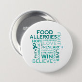 Nahrungsmittelallergie-aquamarines Band Button (Vorne & Hinten)