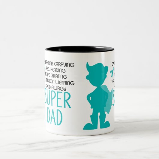 Nahrungsmittelallergie-SuperVater-aquamarine Zweifarbige Tasse (Mittel)