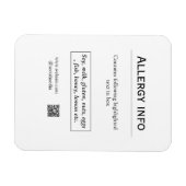 Nahrungsmittelallergie-Warnung Name Text Lebensmit Magnet (Horizontal)