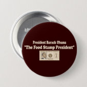 NahrungsmittelBriefmarken-Präsident Obama Button (Vorne & Hinten)