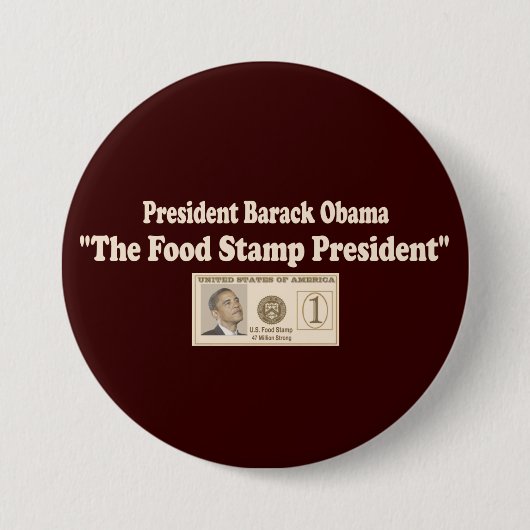 NahrungsmittelBriefmarken-Präsident Obama Button (Vorderseite)