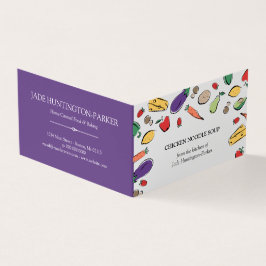 Nahrungsmittelgekritzel - lila selbst gemachter visitenkarten