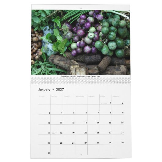 Nahrungsmittelmärkte der Welt Kalender (Jan 2027)