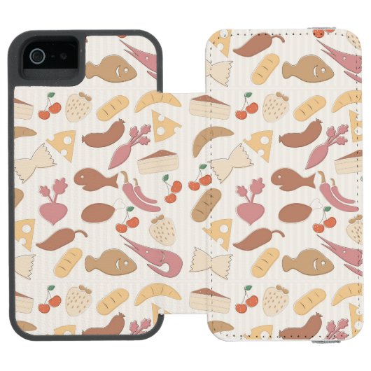 Nahrungsmittelmuster 2 incipio iPhone Geldbeutel-Hülle (Folio Geöffnet)