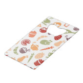 Nahrungsmittelmuster 2 kreditkarten flaschenöffner (Rückseite Schrägansicht)