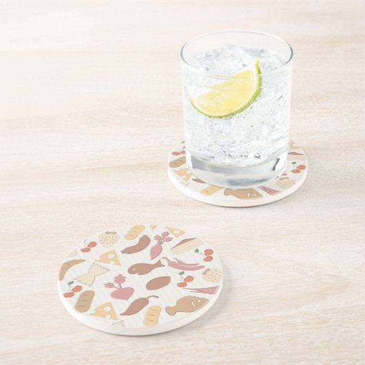 Nahrungsmittelmuster 2 sandstein untersetzer (Seite)