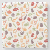 Nahrungsmittelmuster 2 steinuntersetzer (Vorderseite)