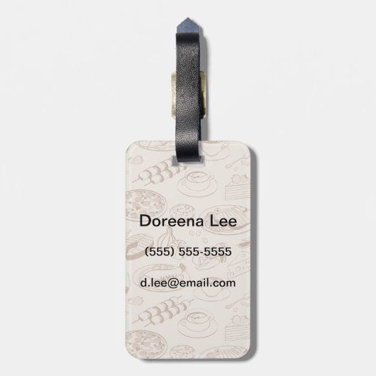 Nahrungsmittelmuster 3 gepäckanhänger (Rückseite vertikal)