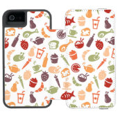 Nahrungsmittelmuster 3 incipio iPhone Geldbeutel-Hülle (Folio Geöffnet)