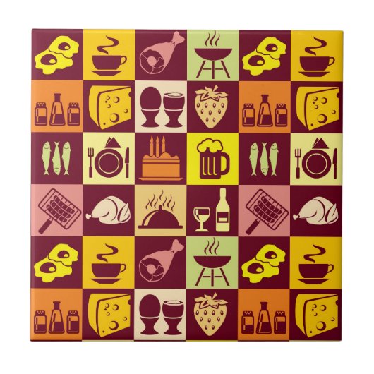 Nahrungsmittelmuster Fliese (Vorderseite)