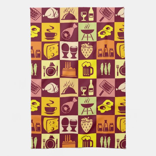 Nahrungsmittelmuster Geschirrtuch (Vertikal)