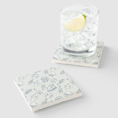 Nahrungsmittelmuster Steinuntersetzer (Seitenansicht)