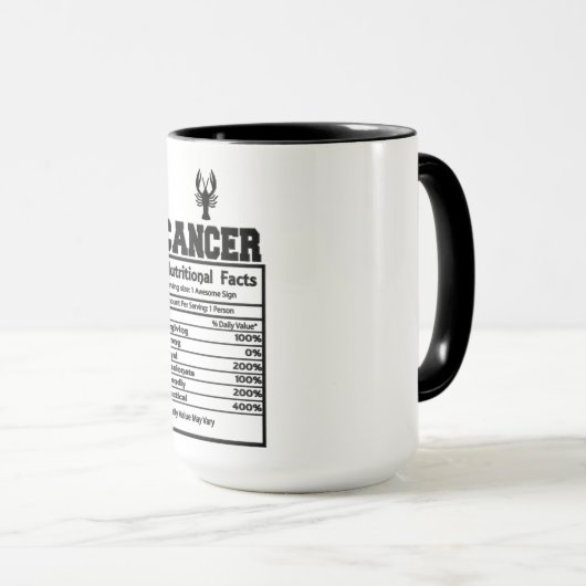Nährungsphysiologische Fakten zum Krebs Tasse (VorderseiteRechts)