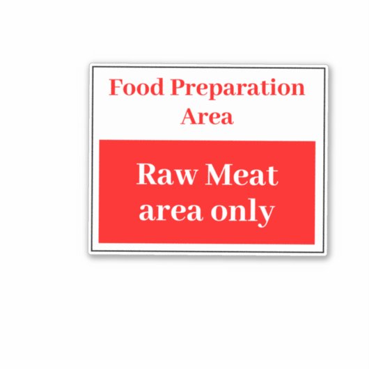 Nahrungszubereitung rohes Fleisch Aufkleber (Vorderseite)