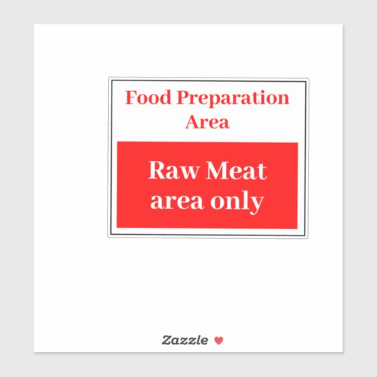 Nahrungszubereitung rohes Fleisch Aufkleber (Blatt)