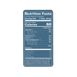 Nährwertangaben Aquamarine Honey-Lebensmitteletike Adressaufkleber