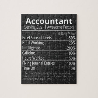 Nährwertangaben des Buchhalters, Nährwertangaben Puzzle