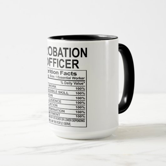 Nährwertangaben von Werbebeauftragten Tasse (VorderseiteRechts)