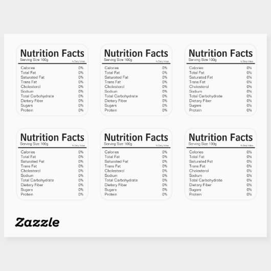 Nährwertbezogene Lebensmittelkennzeichnungen Quadratischer Aufkleber (Blatt)