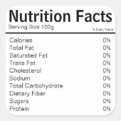 Nährwertbezogene Lebensmittelkennzeichnungen Quadratischer Aufkleber (Vorderseite)