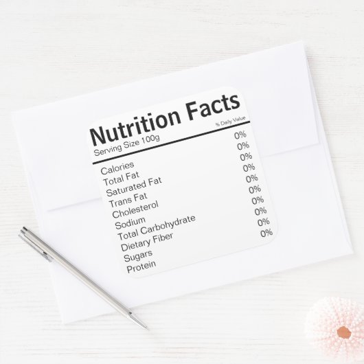 Nährwertbezogene Lebensmittelkennzeichnungen Quadratischer Aufkleber (Umschlag)