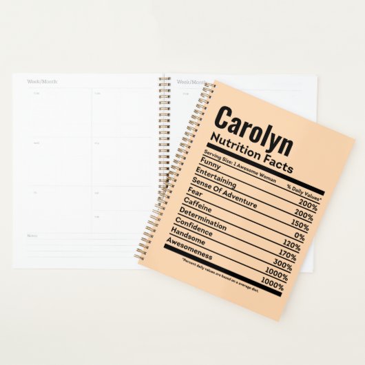 Nährwertdaten Witziger Personalisierter Name Planer (Anzeige)