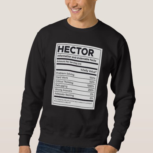 Nährwertinformation des Hector-Parabolen Sweatshirt (Vorderseite)